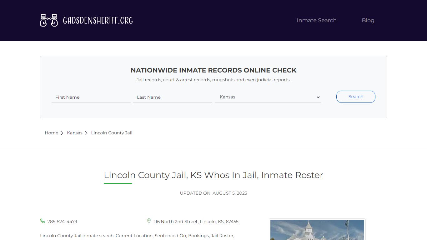 Lincoln County Jail, KS Inmate Roster, Whos In Jail - Gadsden County
