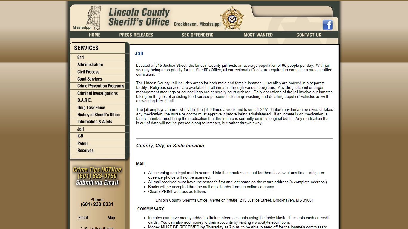 Jail - Lincoln County Sheriff's Office
