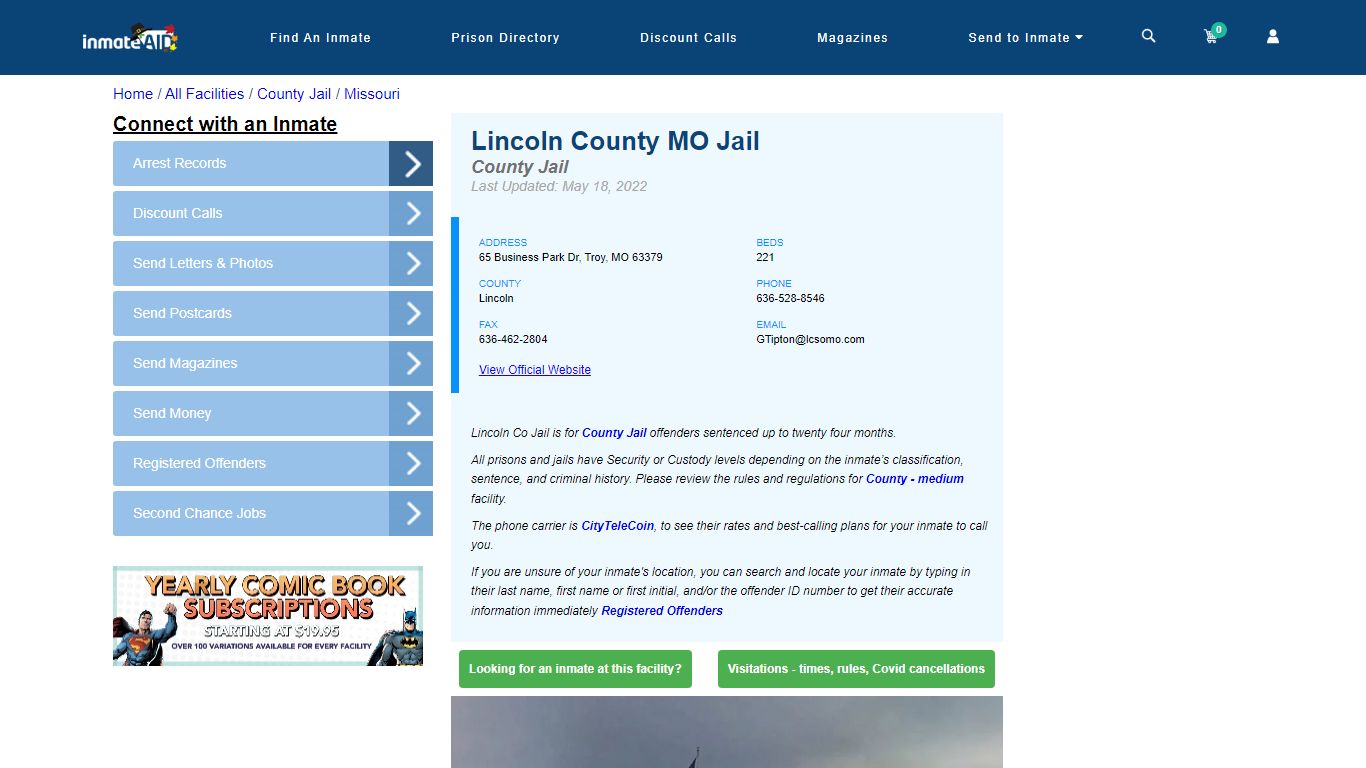Lincoln County MO Jail - Inmate Locator - Troy, MO