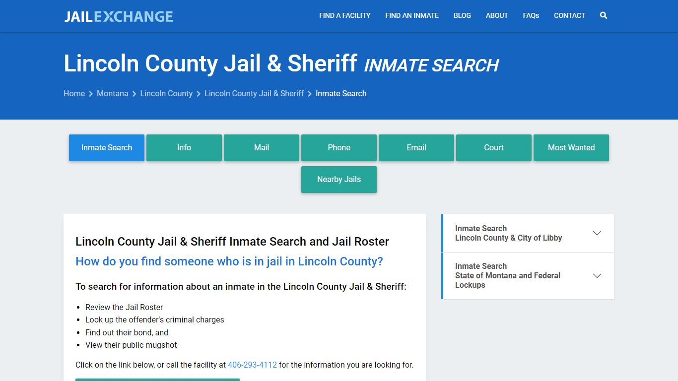 Lincoln County Jail & Sheriff Inmate Search - Jail Exchange