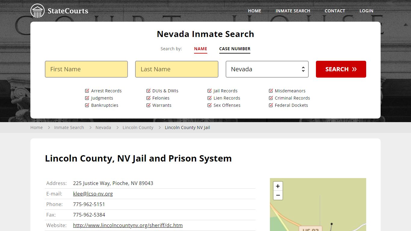 Lincoln County NV Jail Inmate Records Search, Nevada - StateCourts