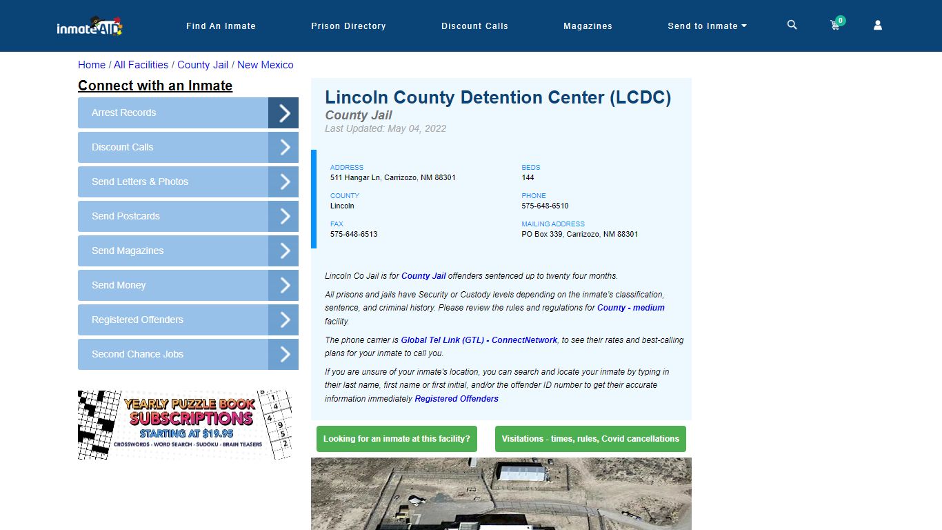 Lincoln County Detention Center (LCDC) - Inmate Locator - Carrizozo, NM