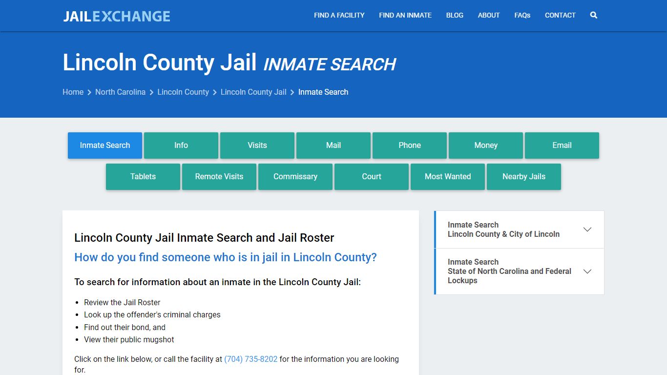 Inmate Search: Roster & Mugshots - Lincoln County Jail, NC