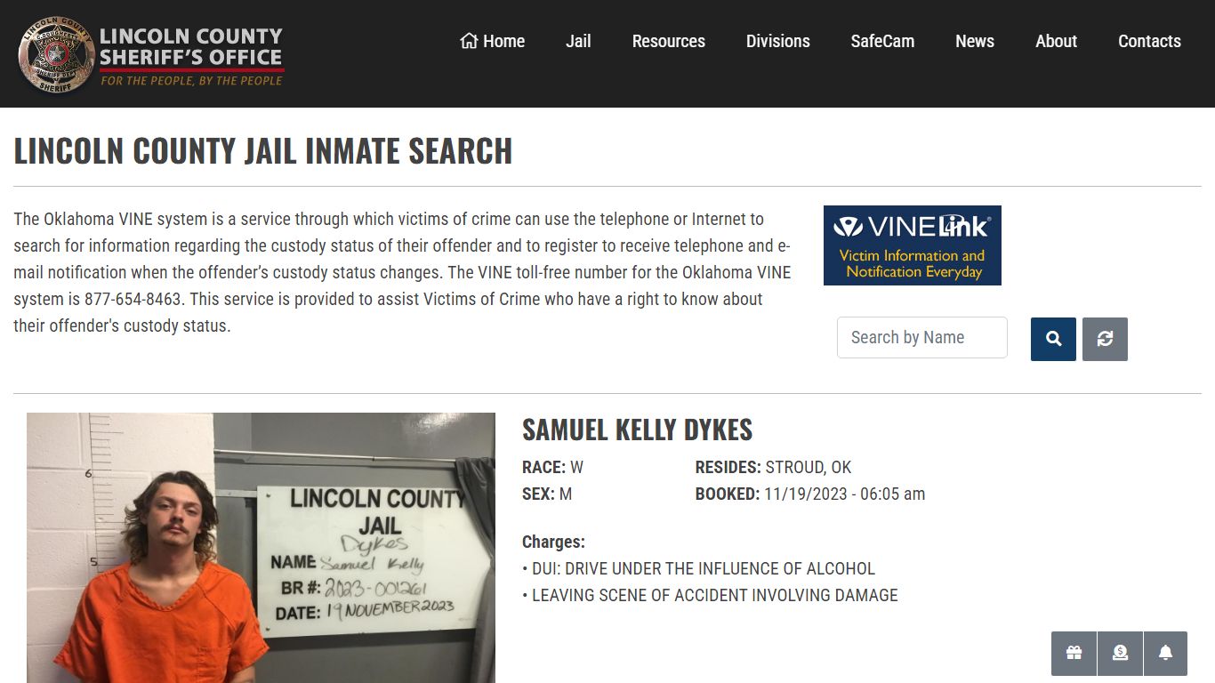 Inmate Search - Lincoln County Sheriff's Office