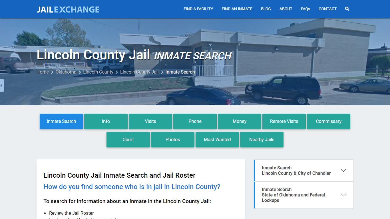Inmate Search: Roster & Mugshots - Lincoln County Jail, OK