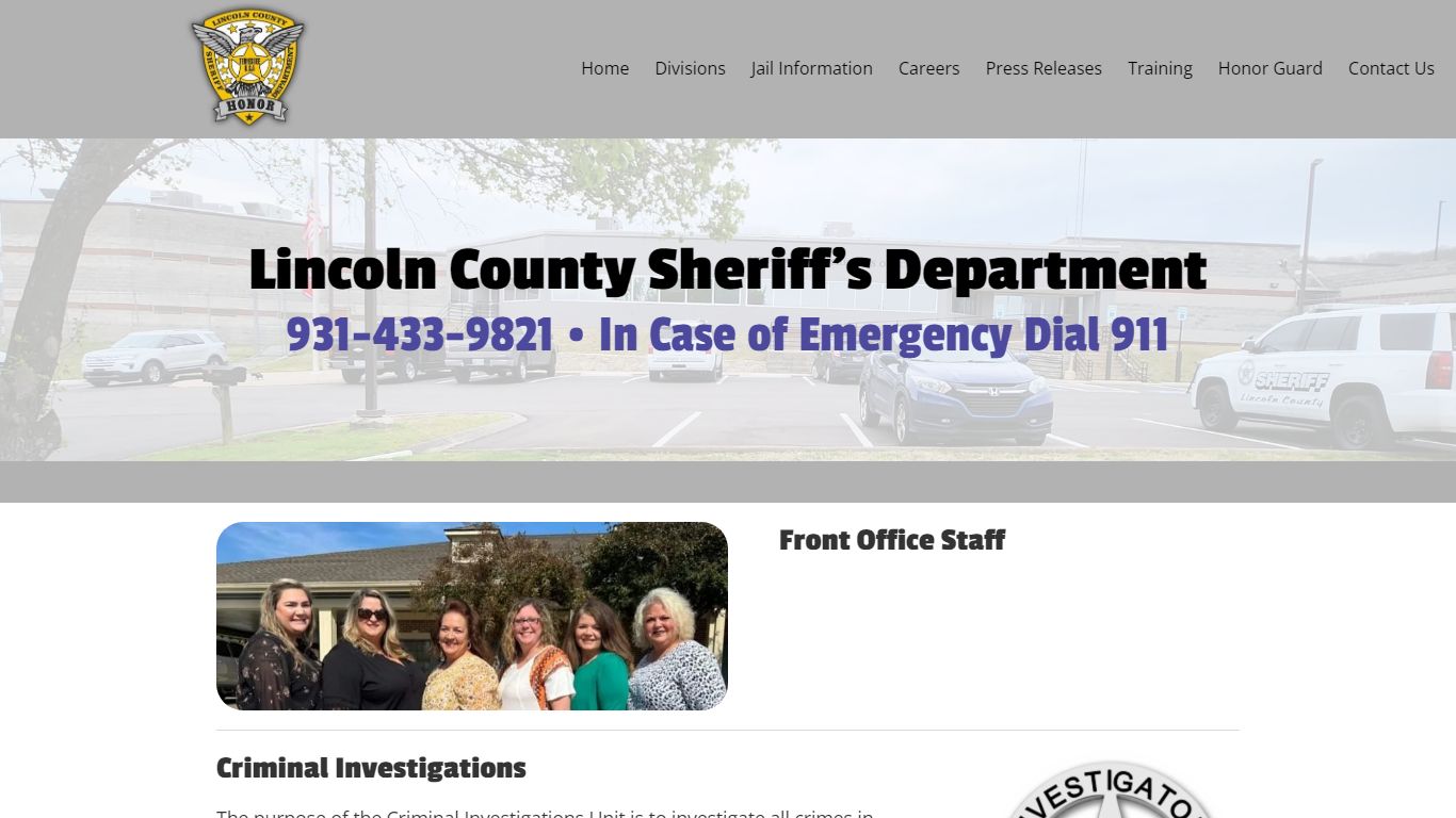 Divisions - Lincoln County Tennessee Sheriff's Department