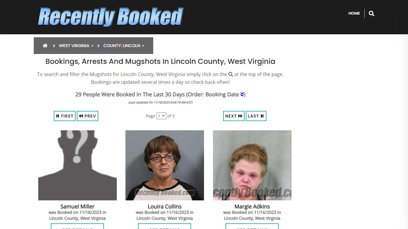 Bookings, Arrests and Mugshots in Lincoln County, West Virginia
