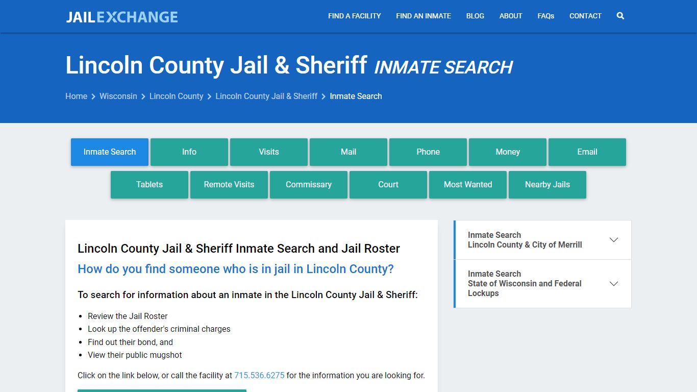 Lincoln County Jail & Sheriff Inmate Search - Jail Exchange