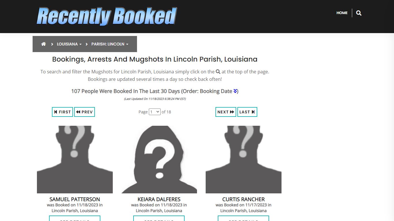 Recent bookings, Arrests, Mugshots in Lincoln Parish, Louisiana
