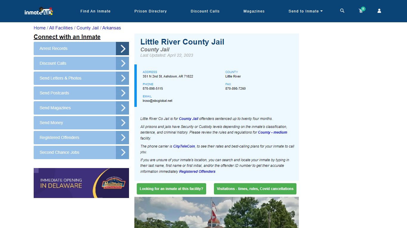 Little River County Jail - Inmate Locator - Ashdown, AR