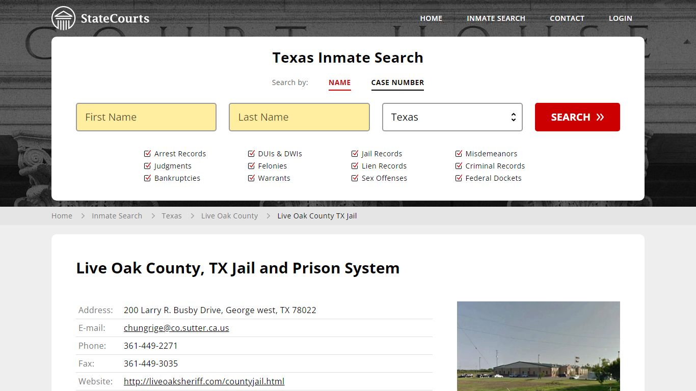 Live Oak County TX Jail Inmate Records Search, Texas - StateCourts