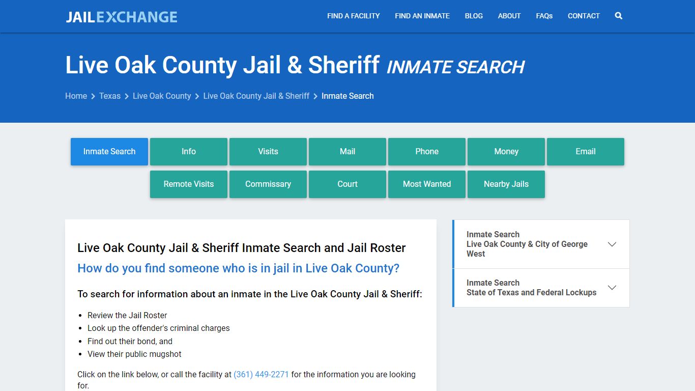 Live Oak County Jail & Sheriff Inmate Search - Jail Exchange