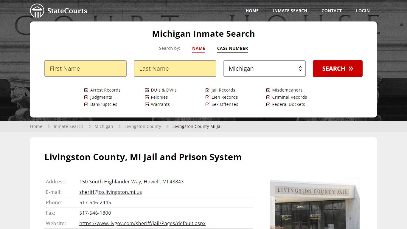 Livingston County, MI Jail and Prison System - State Courts