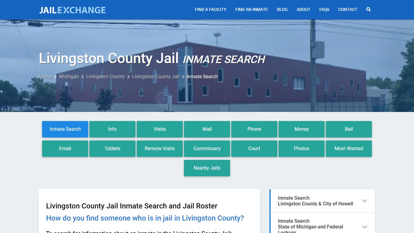 Inmate Search: Roster & Mugshots - Livingston County Jail, MI