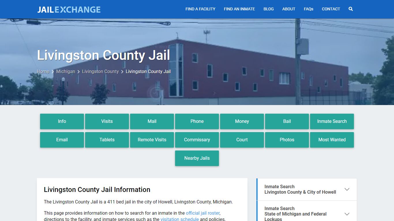 Livingston County Jail, MI Inmate Search, Information