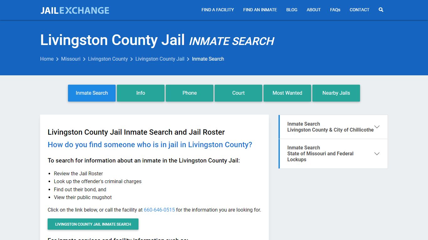 Inmate Search: Roster & Mugshots - Livingston County Jail, MO