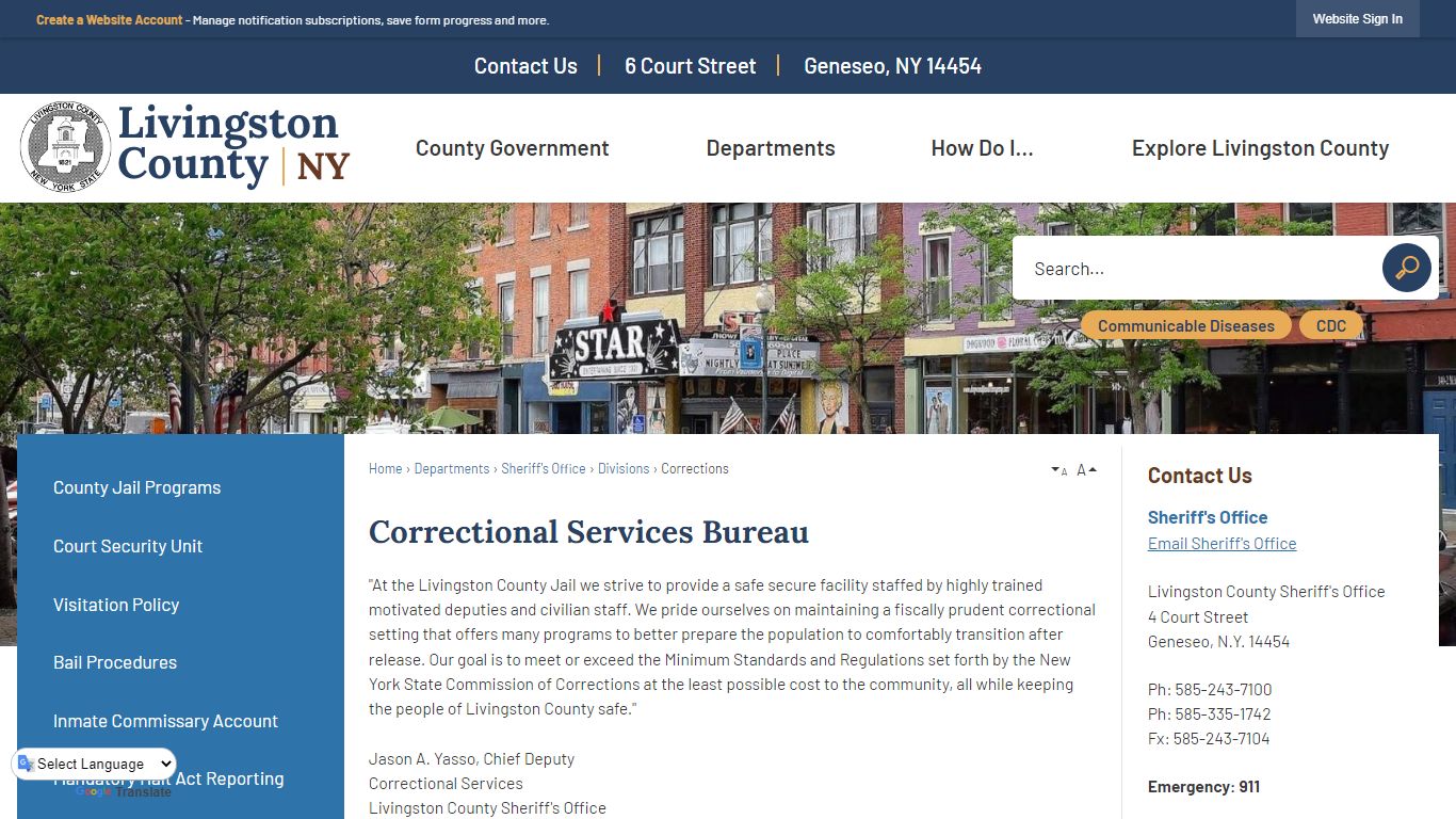 Correctional Services Bureau | Livingston County, NY - Official Website