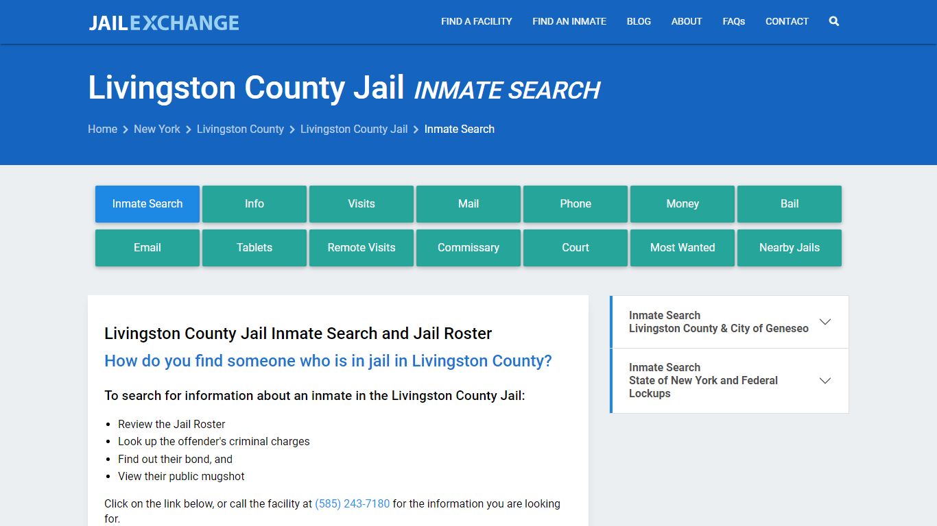 Inmate Search: Roster & Mugshots - Livingston County Jail, NY