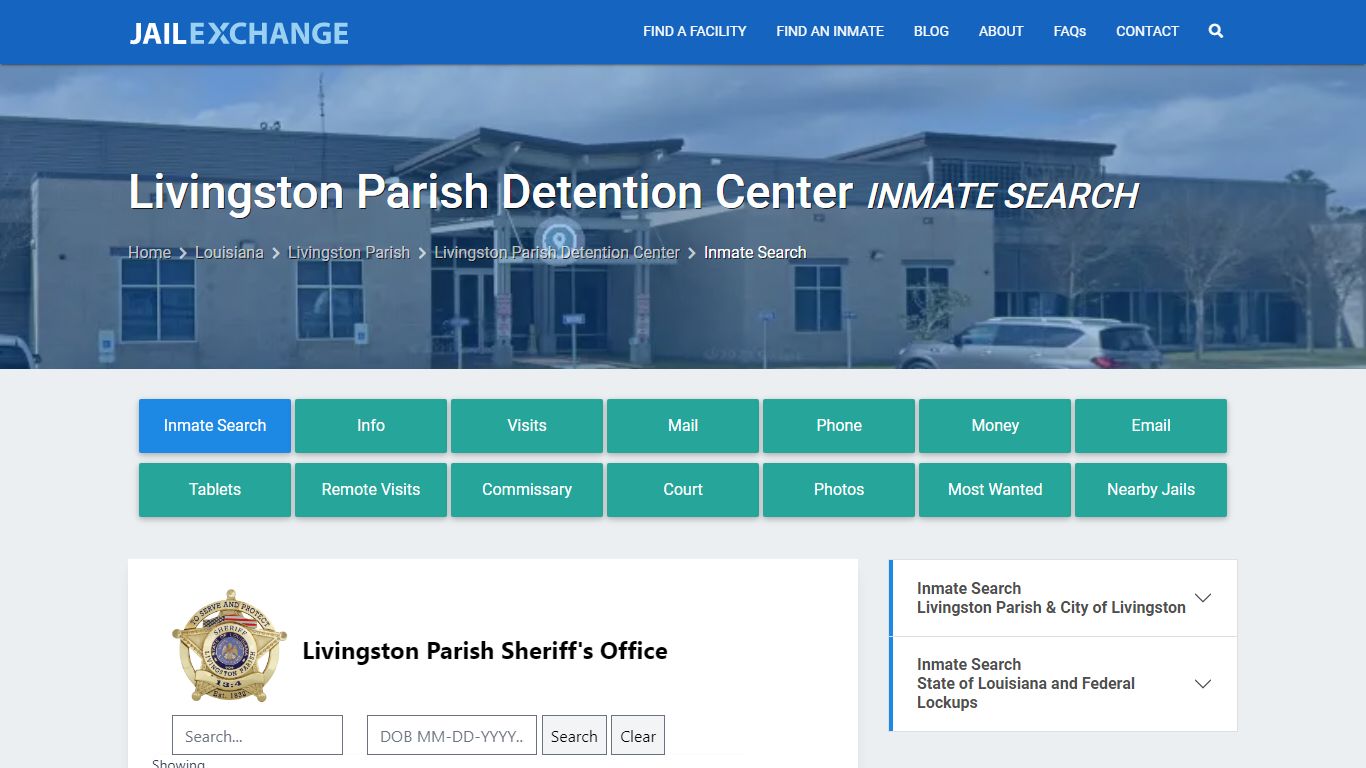 Livingston Parish Detention Center Inmate Search - Jail Exchange