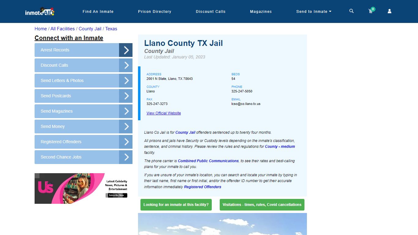 Llano County TX Jail - Inmate Locator - Llano, TX