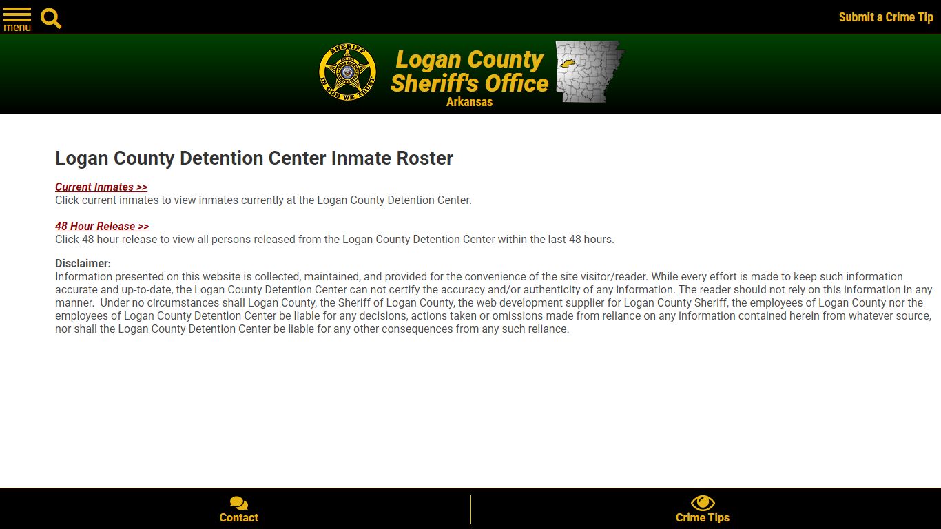 Roster Choose - Logan County Sheriff's Office, Arkansas