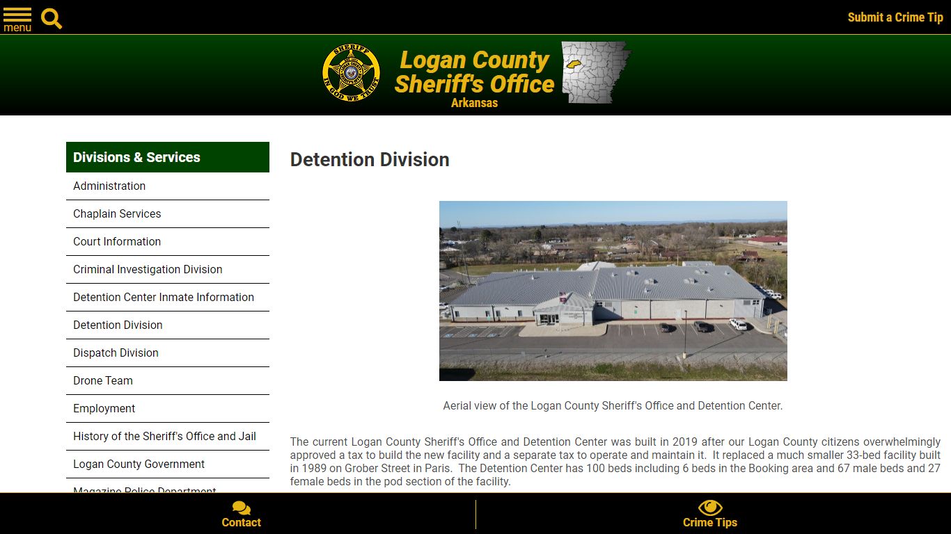 Detention Division | Logan County Sheriff's Office, Arkansas