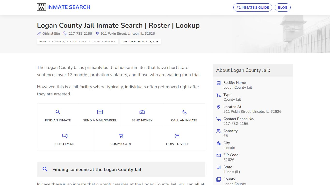 Logan County Jail Inmate Search | Roster | Lookup