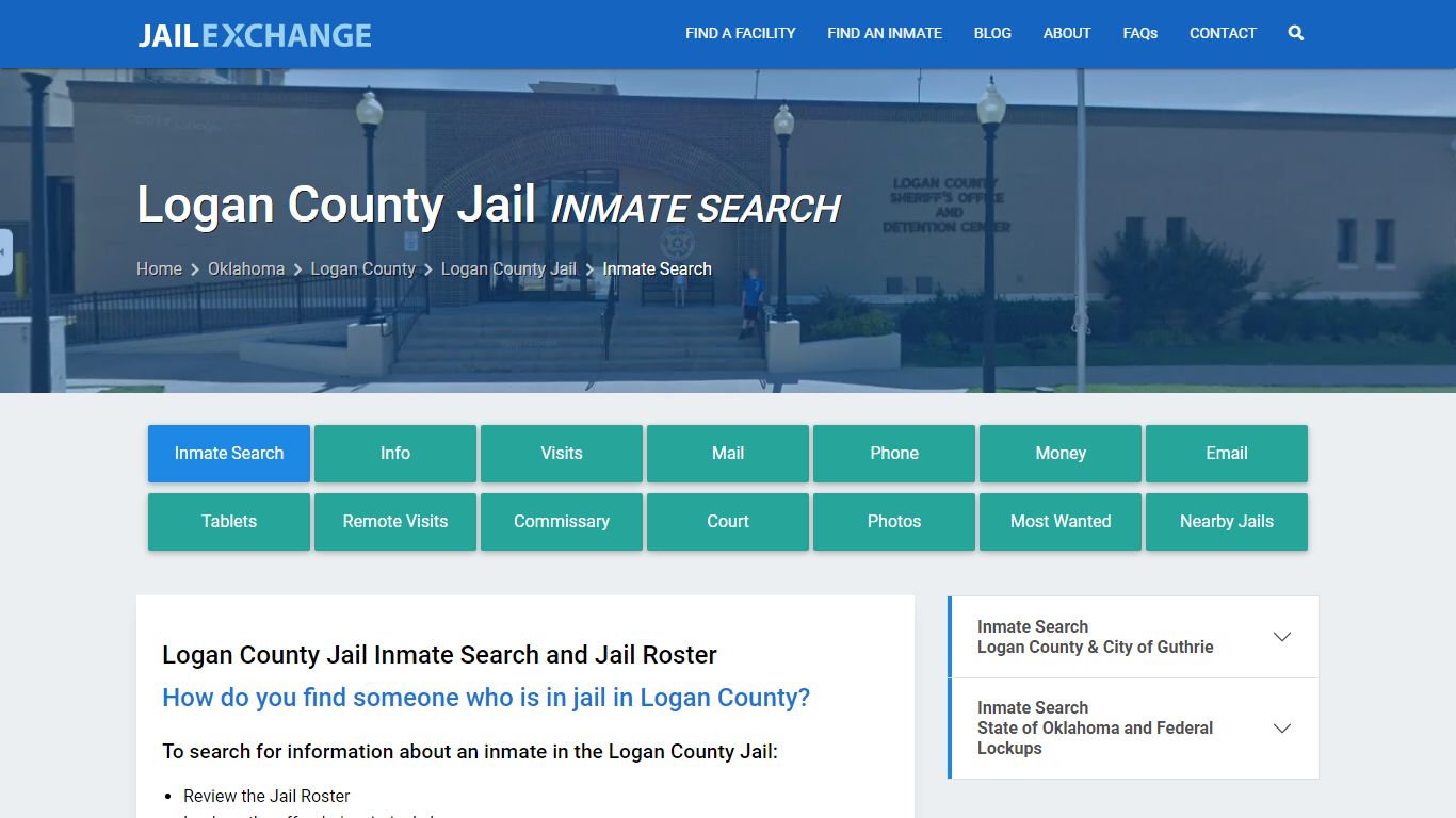 Inmate Search: Roster & Mugshots - Logan County Jail, OK