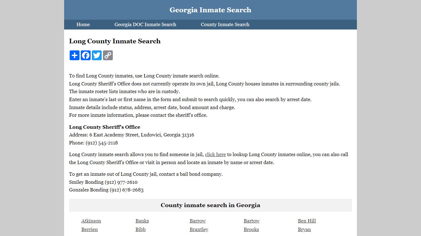 Long County Inmate Search