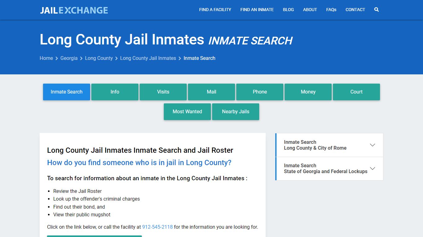 Inmate Search: Roster & Mugshots - Long County Jail Inmates , GA