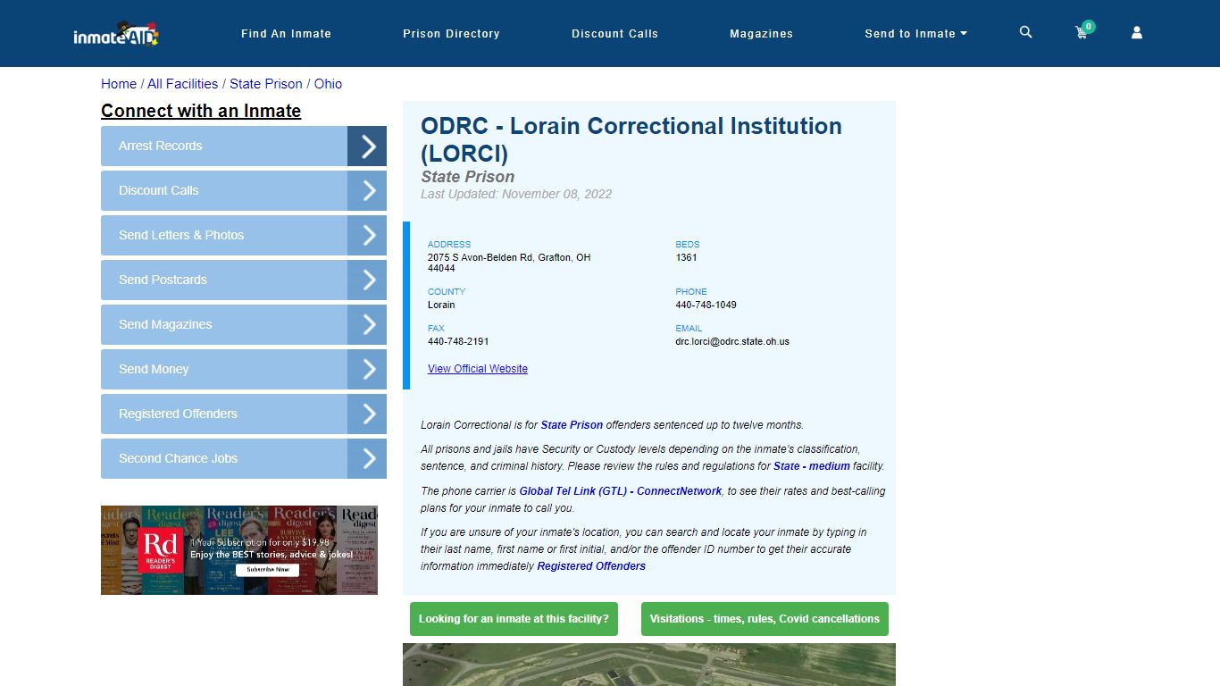 ODRC - Lorain Correctional Institution (LORCI) & Inmate Search ...