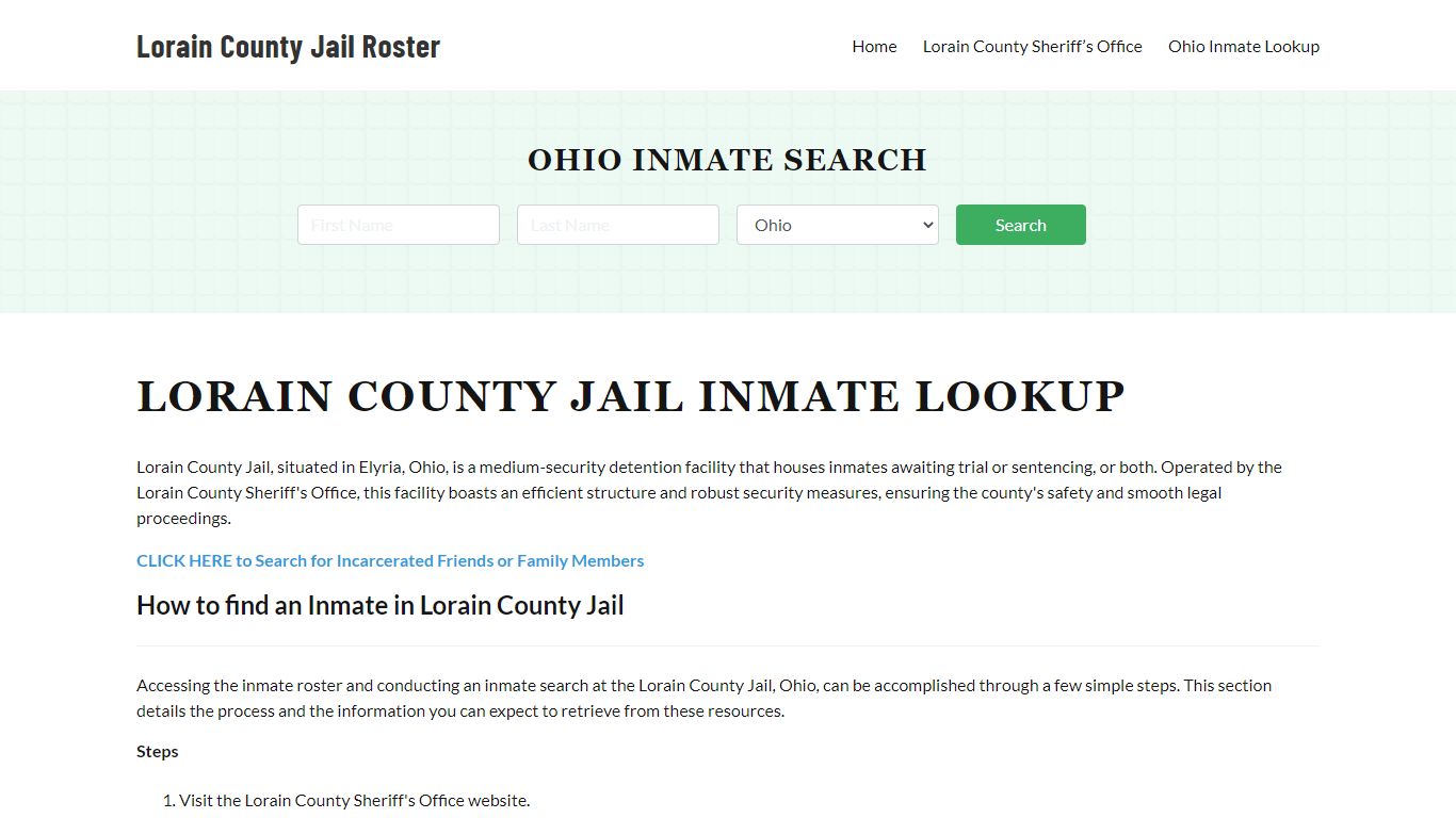 Lorain County Jail Roster Lookup, OH, Inmate Search