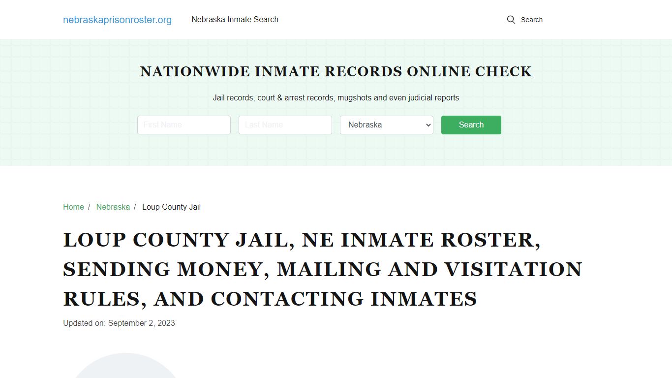 Loup County Jail, NE: Offender Search, Visitations, Contact Info