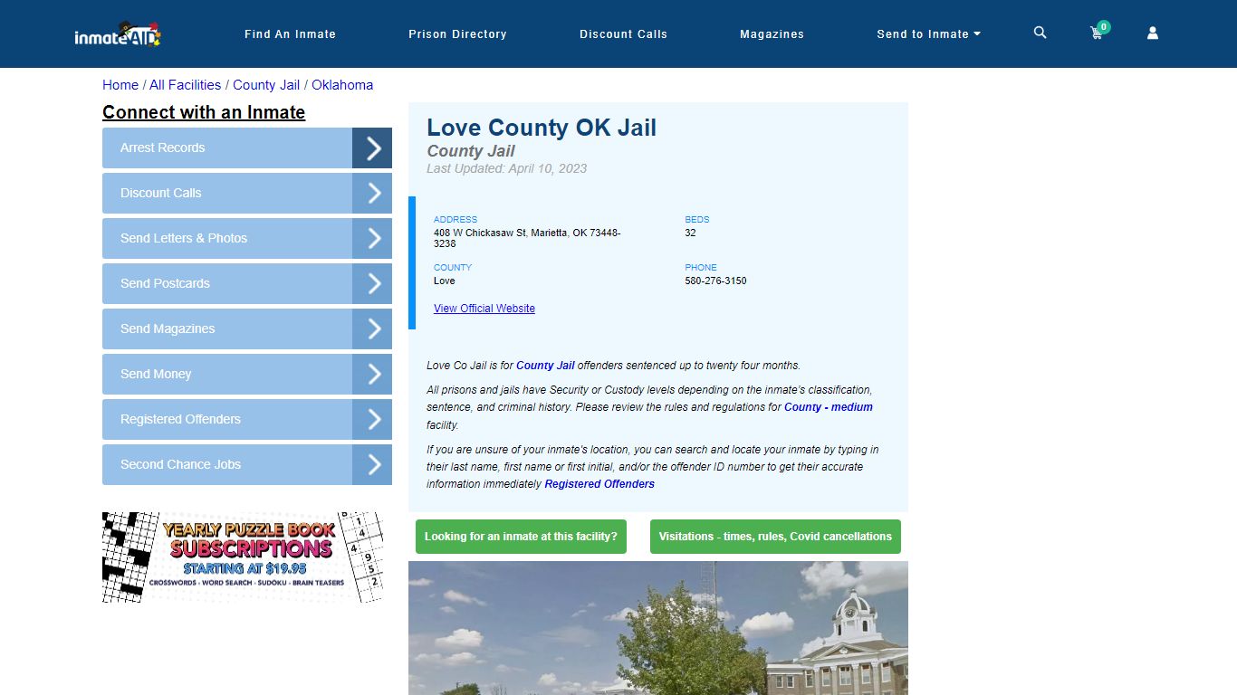 Love County OK Jail - Inmate Locator - Marietta, OK