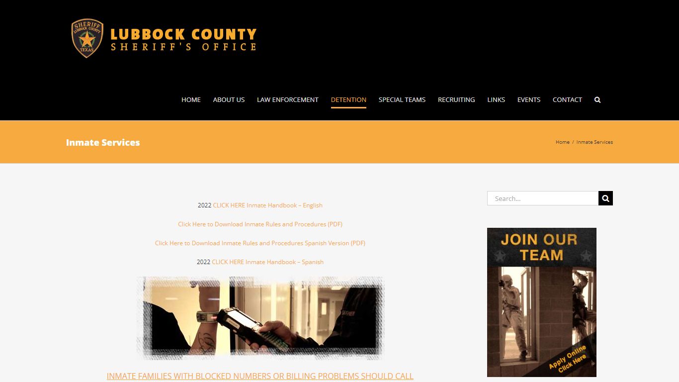 Inmate Services – Lubbock County Sheriff's Office | Few are called, but ...