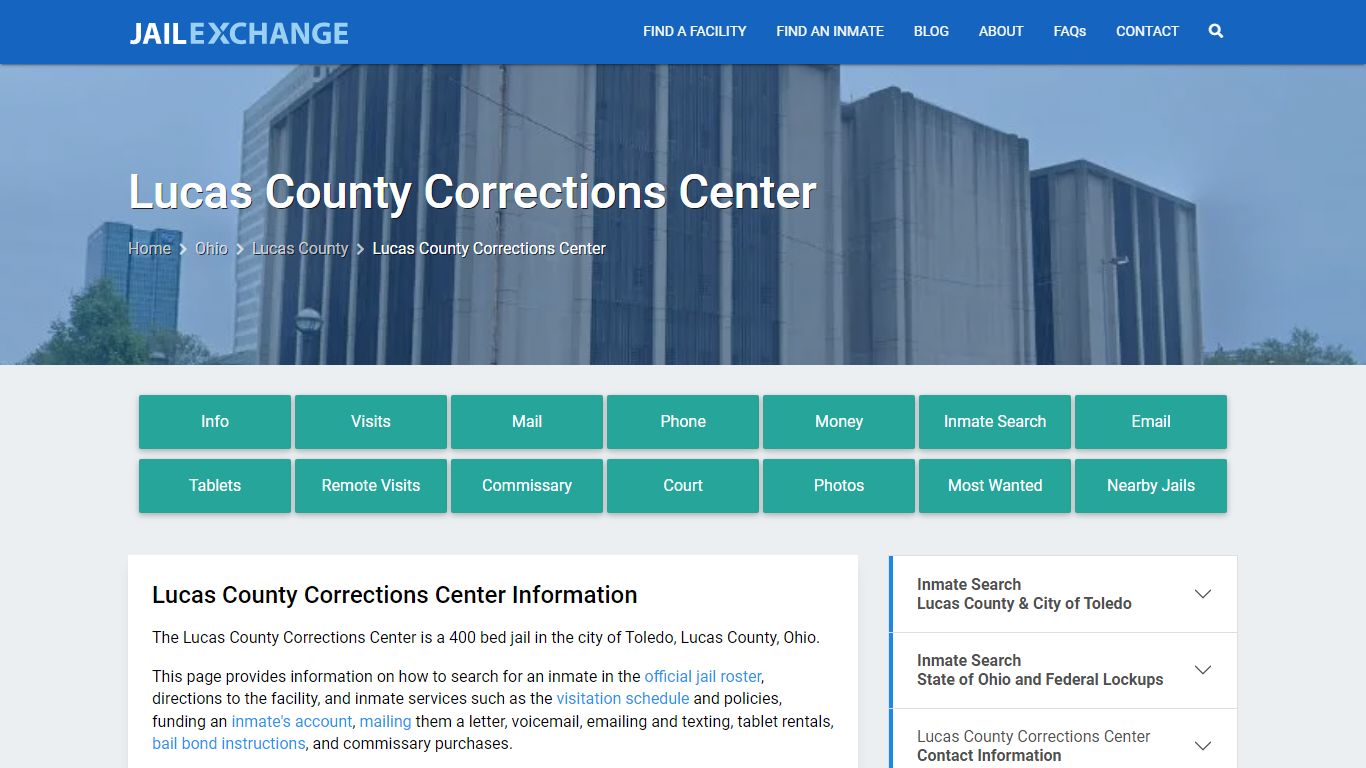 Lucas County Corrections Center, OH Inmate Search, Information