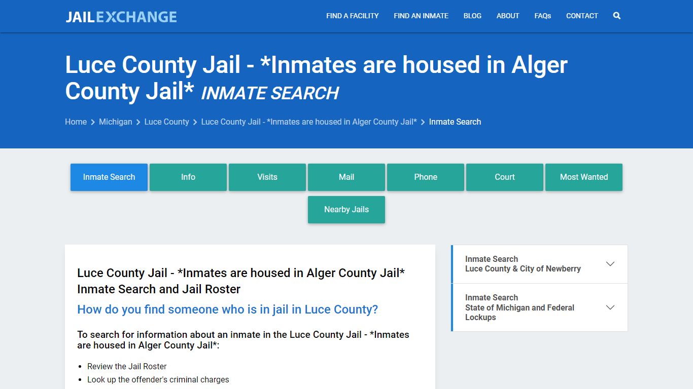 Inmate Search: Roster & Mugshots - Luce County Jail - *Inmates are ...