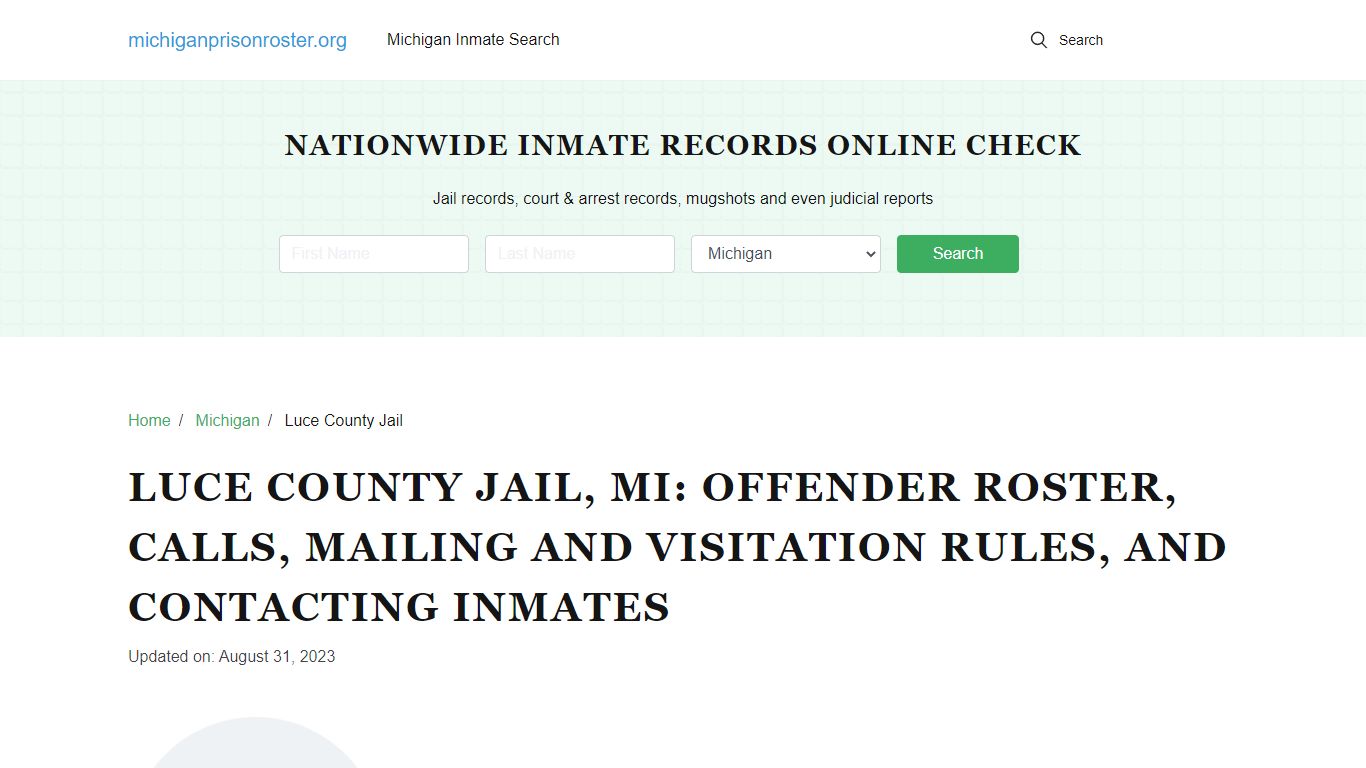 Luce County Jail, MI: Inmate Search, Visitation & Contact Info