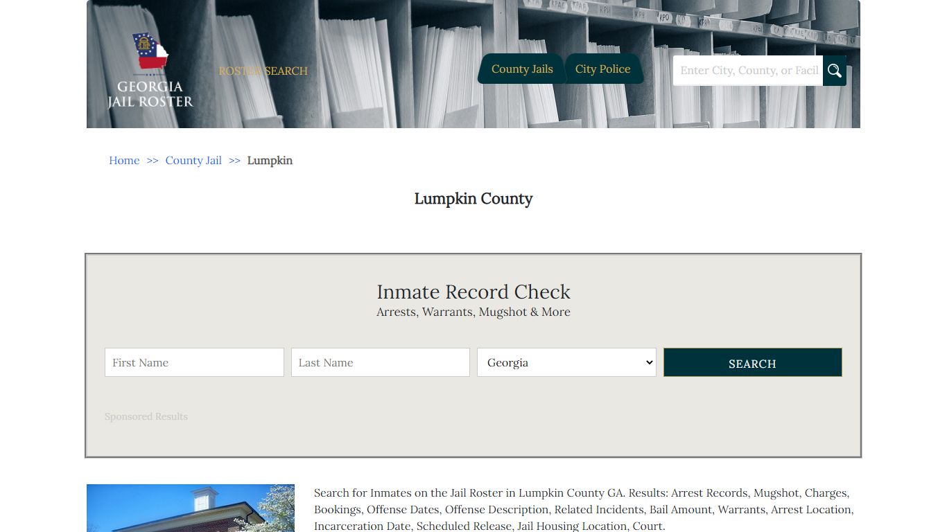 Lumpkin County | Georgia Jail Inmate Search