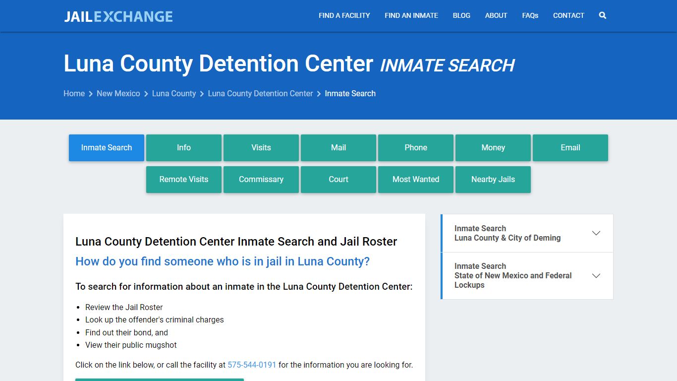 Luna County Detention Center Inmate Search - Jail Exchange
