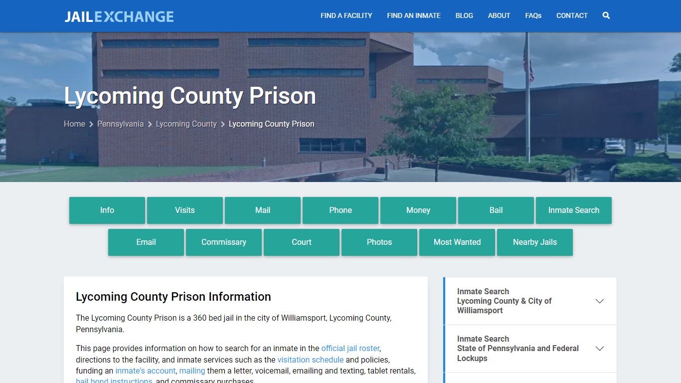 Lycoming County Prison, PA Inmate Search, Information - Jail Exchange