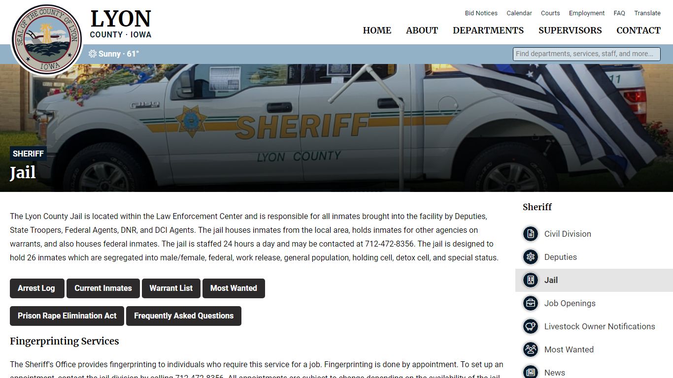 Jail - Sheriff - Lyon County, Iowa