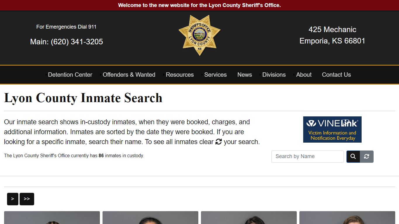 Inmate Search - Lyon County Sheriff's Office
