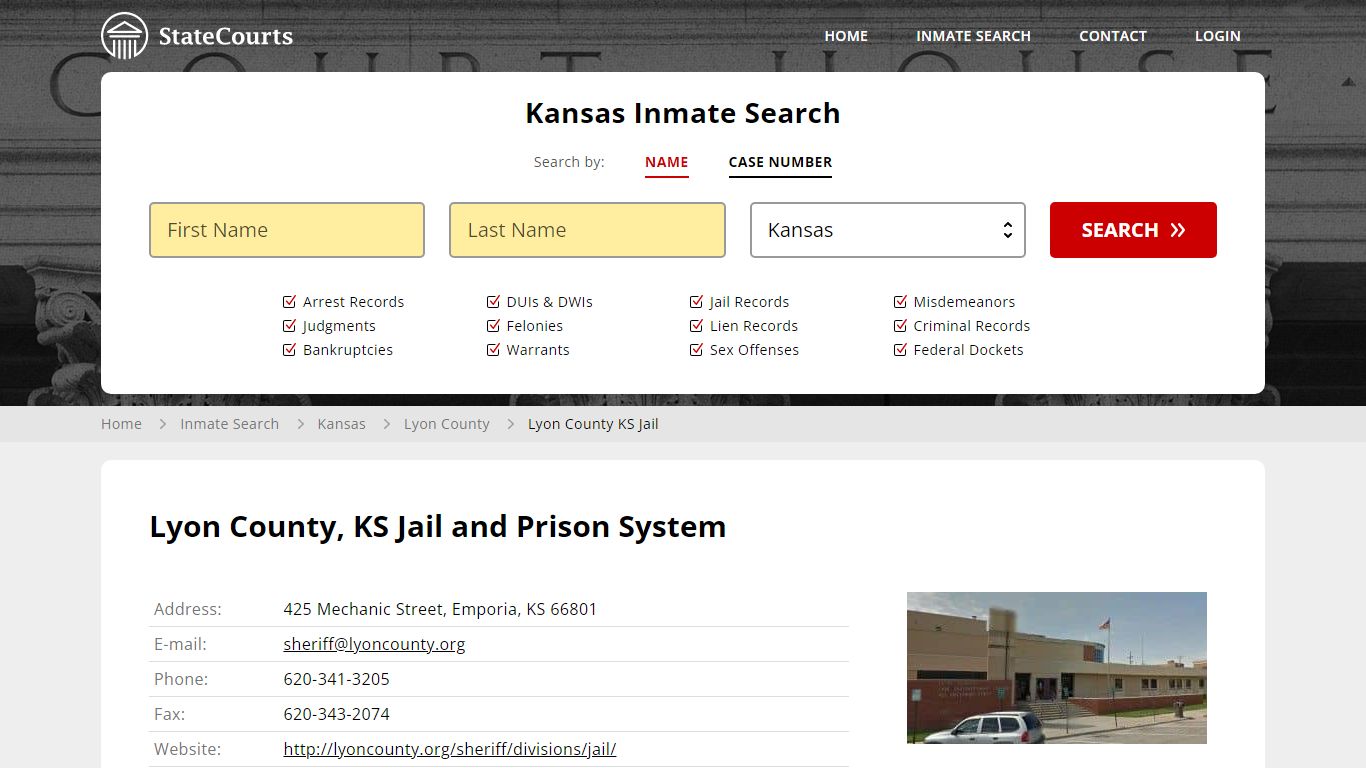 Lyon County KS Jail Inmate Records Search, Kansas - StateCourts