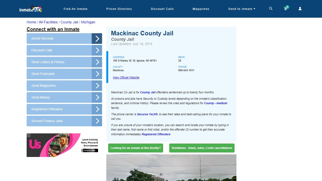 Mackinac County Jail - Inmate Locator - St. Ignace, MI