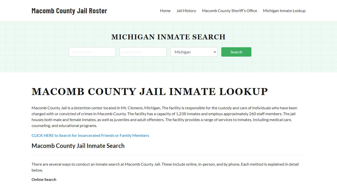 Macomb County Jail Roster Lookup, MI, Inmate Search