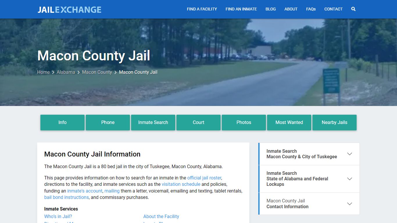 Macon County Jail, AL Inmate Search, Information