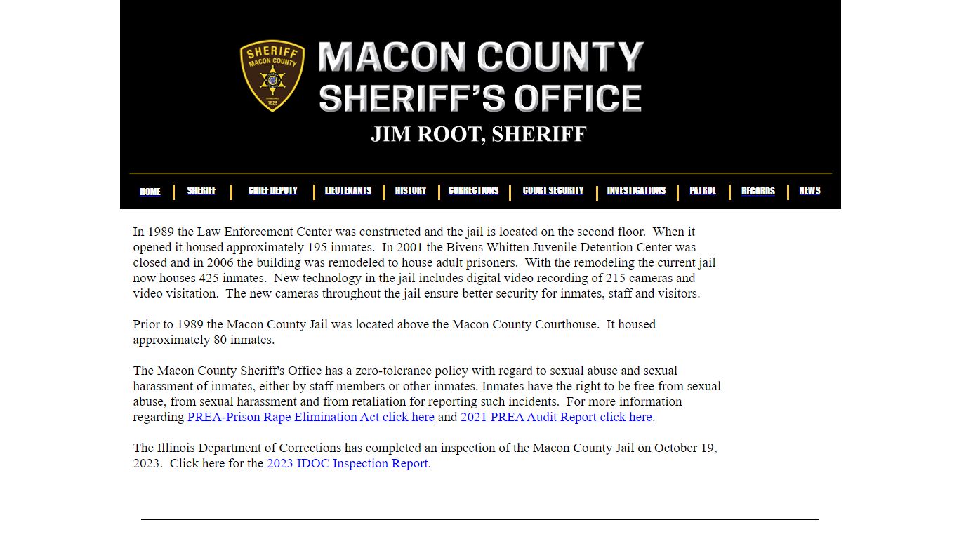 Macon County Sheriff's Office - Corrections Page