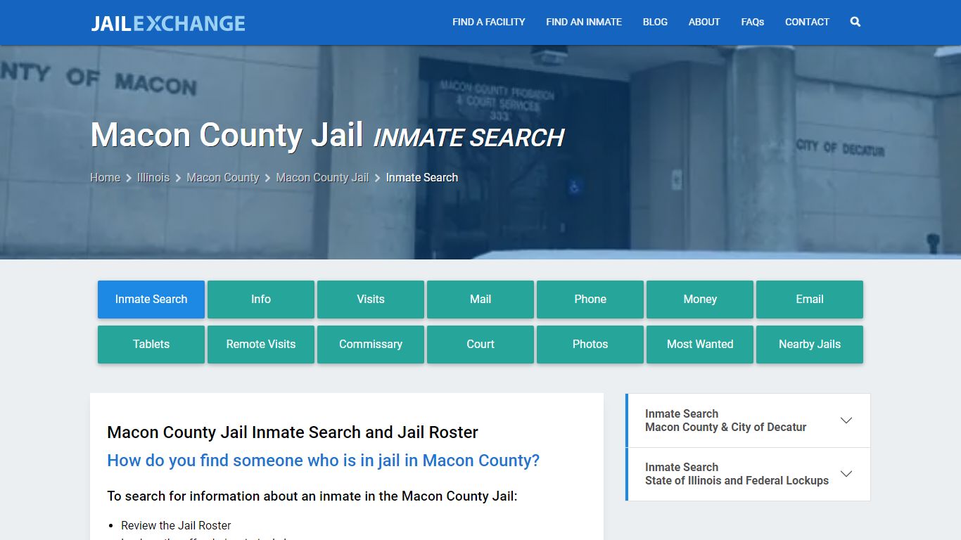Inmate Search: Roster & Mugshots - Macon County Jail, IL