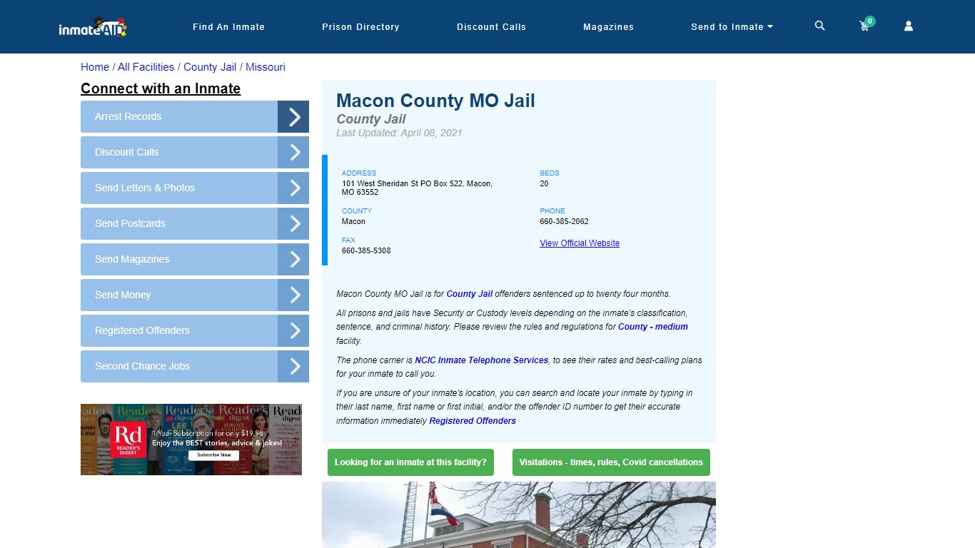 Macon County MO Jail - Inmate Locator - Macon, MO